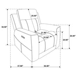 Kennett 3-piece Chenille Power Reclining Sofa Set Dark Grey