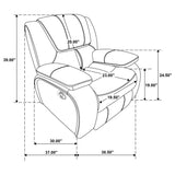 Camila 3-piece Upholstered Reclining Sofa Set White
