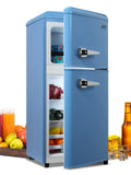 KRIB BLING 3.5 Cu.ft 2 Doors Compact Refrigerators with Freezers, Retro Design