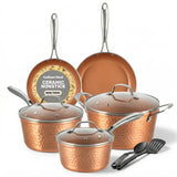 Hammered Copper Cookware Set with Utensils