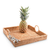 Orchid Hand Woven Wicker Rattan Large Square Tray