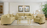 Corliss 3-piece Velvet Upholstered Sofa Set Camel