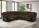 Atkinson Upholstered Reclining Sectional Sofa Chocolate