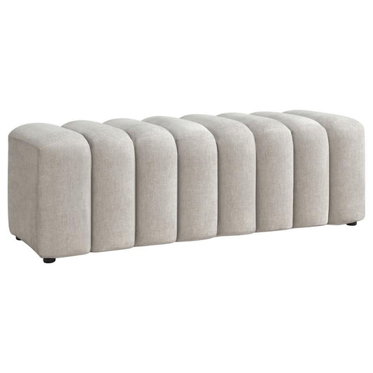 Summer Upholstered Channel Accent Bench Greige