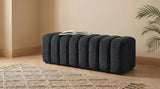 Summer Upholstered Channel Accent Bench Black