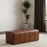 Farrell Leatherette Upholstered Bench Brown