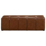 Farrell Leatherette Upholstered Bench Brown