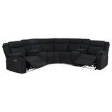 Hagen Upholstered Power Reclining Sectional Sofa Steel Grey