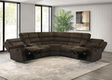 Atkinson Upholstered Reclining Sectional Sofa Chocolate
