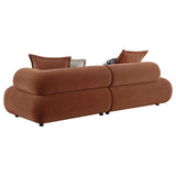 Byrne 105-inch Velvet Modular Bumper Sectional Sofa Rust