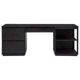 Harkes 75-inch 3-drawer Computer Desk with Adjustable Shelf Coffee Bean