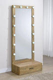 Spector 1-drawer Lighted Full-Length Floor Mirror Mango