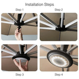 PURPLE LEAF Patio Umbrella Light with Remote Control 12 Color Brightness for Patio Umbrellas, Camping Tents or Outdoor Use (Black)