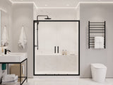 Romance Series 59 to 60 in. x 70 in. Sliding Framed Shower Door with Tsunami Guard Tempered Clear Glass