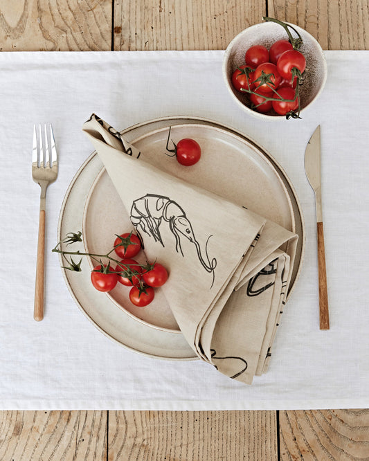 Italian summer print linen napkin set of 2