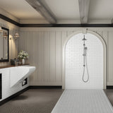 Adjustable 32-36 in. Handheld Shower System in Brushed Nickel with 6 in. Round Rain Showerhead, 1.8 GPM, and Wall Bar