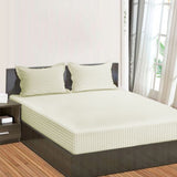 300TC Sateen Stripe Cotton Fitted Sheet
