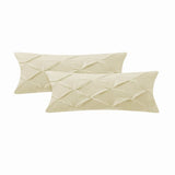 400TC Cotton Sateen Solid Pintuck Body Pillowcases (Set Of 2)