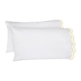 400TC Applique Scalloped Embroidery Cotton Pillowcases (Set Of 2)