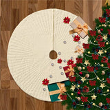 Velvet Quilted Round Christmas Tree Skirt
