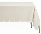 Ivory Scallop Edge Tablecloth Rectangle