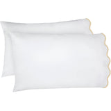 400TC Cotton Scallop Embroidery Sateen Solid Pillowcases (Set Of 2)