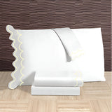 400TC Cotton Sateen Double Scallop Embroidery Pillowcases (Set Of 2)