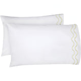 400TC Double Wavy Embroidered Cotton Pillowcases (Set of 2)