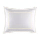 400TC Edge Embroidery & Double Border Cotton Sateen Solid Pillow Sham