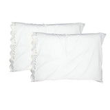 400TC Reverse U Shape Embroidery Cotton Solid Pillowcases (Set Of 2)