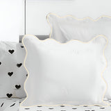 400TC Cotton Scallop Embroidery Sateen Solid Euro Sham