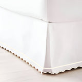 400TC Sateen Cotton Scallop Embroidery & Border Tailored Bed Skirt