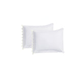 400TC U Shape Scallop Embroidery Cotton Solid Pillowcases (Set Of 2)