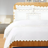 400TC Zig & Zag U Shape Embroidery Cotton Duvet Cover Set