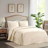 400TC Cotton Sateen Solid Tailored Quilted Bedspread Set
