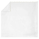 400TC Cotton Scallop Embroidery Sateen Solid Top Sheet