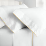 400TC Embroidery Cotton Sateen Solid Sheet Set