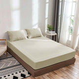 400TC Luxurious Single Embroidery Sateen Solid Cotton Fitted Sheet