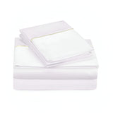 400TC Single Embroidery Sateen Solid Cotton Sheet Set