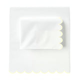 Allena 400TC Cotton Scallop Embroidery Sateen Solid Sheet Set