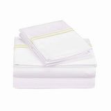 500TC Cotton Double Embroidery Sateen Solid Sheet Set