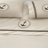 400TC Cotton Anchor Embroidery Boating Sheet Set