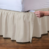 400TC Cotton Sateen Velcro Detachable Ruffle Bed Skirt