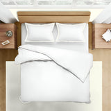 400TC Embroidery Cotton Sateen Solid Duvet Cover Set