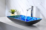 Voce Series Deco-Glass Vessel Sink in Lustrous Blue
