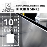 Vanguard Undermount Stainless Steel 30 in. 0-Hole Single Bowl Kitchen Sink in Brushed Satin