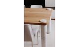 Century Dining Table Natural White Marble Leg