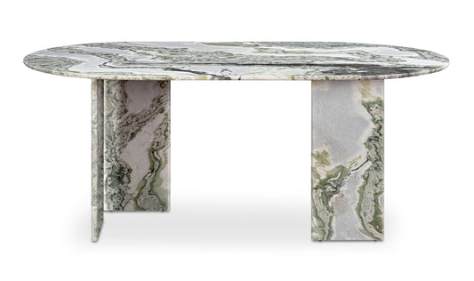Celia Oval Dining Table Green Onyx Marble