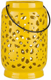 Jeiseyville Yellow Geometric Outdoor Ceramic Lantern