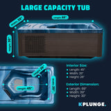 4-6 Person Electric Rock Heater Outdoor White Cedar Sauna with 1-Person All-in-One Blue Cold Plunge & Built-in Chiller